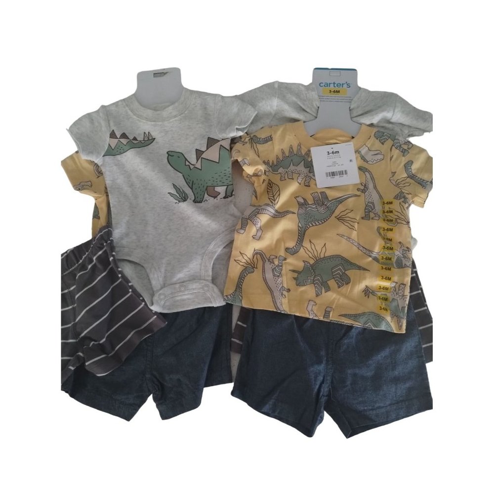 Carter's baby 4 piece outfits Dinosaur designs Size 3-6M